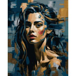 Set pictura pe numere, cu sasiu, Atitudine - vopsea aurie, 40x50 cm