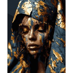 Set pictura pe numere, cu sasiu, Misticism - vopsea aurie, 40x50 cm