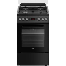 Aragaz mixt Beko, 4 arzatoare cu eficienta ridicata, gaz, aprindere electrica, Cuptor electric, Grill, Dispaly, Antracit
