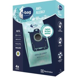 Set saci material sintetic Electrolux E206S s-bag® Anti-Allergy, filtrare ideala (min. 1 micron) praf, polen, acarieni, par si epiderme animale - 4 saci