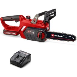 Drujba (fierastrau electric) cu lant pe acumulator Einhell Power-X-Change GE-LC 18Li kit, 18 V, lama 25 cm, viteza taiere 4.3 m/s, include acumulator 18 V 3Ah + incarcator