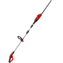 Foarfeca electrica pentru tuns gard viu cu tija telescopica Einhell Expert GE-HH 18/45 Li T Solo, 18 V, lungime lama 450 mm, lungime maxima de taiere 400 mm, maner telescopic din aluminiu, lungime maner 88 - 184 cm