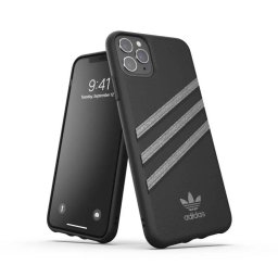 Husa Telefon Adidas (41476) modelata PU pentru femei SS21 iPhone 11 Pro Max, Negru-Sclipici