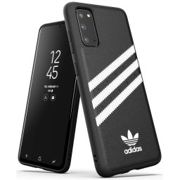 Husa Telefon Adidas 38619, SS20/SS21, pentru Samsung Galaxy S20, Negru-Alb