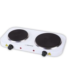 Plita (aragaz) electric de masa Esperanza EKH014W, Emailat, 2 arzatoare, Alb
