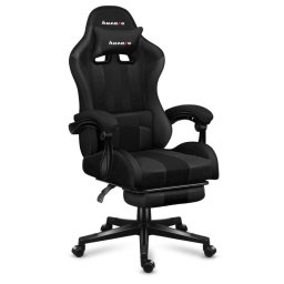 Scaun gaming Huzaro HZ-Force 4.7, Mesh Carbon, Suport picioare, Cotiere moi, Perne lombara & cervicala, Cadru otel (Negru)