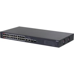 Switch DAHUA CS4226-24ET-375, 26 de porturi total, 24 de porturi Fast Ethernet (10/100 Mbps) PoE, 2 porturi combo Gigabit (RJ45/SFP)