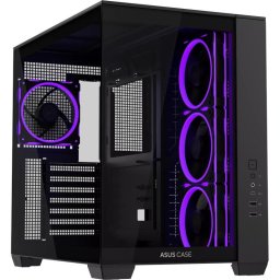 Carcasa Asus A32 PLUS TG ARGB, Middle Tower, Tempered glass, Negru