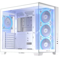 Carcasa Asus A32 PLUS TG ARGB, Middle Tower, Tempered glass, Alb