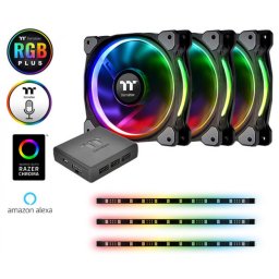 THERMALTAKE Riing Plus 12 LED RGB radiator cooler ventilator TT Premium Edition 3 bucăţi Lumi Plus combo set