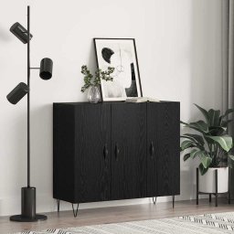 Bufet Stejar negru 90 x 34 x 80 cm Lemn compozit GartenMobel Dekor