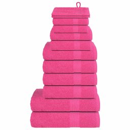Set prosoape 12 piese roz 360 g/m² 100% bumbac GartenMobel Dekor