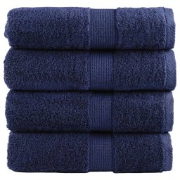 Prosoape de baie premium SOLUND, 4 buc., bleumarin, 30 x 30 cm, 600 g/m² GartenMobel Dekor