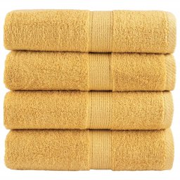 Prosoape de baie premium SOLUND, 4 buc., aurii, 30 x 30 cm, 600 g/m² GartenMobel Dekor