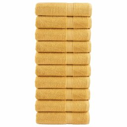 Prosoape de baie premium SOLUND 10 buc auriu 100x150cm 600gsm GartenMobel Dekor