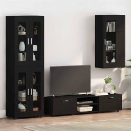 Cabinet suspendat cu raft Negru 55 x 29 x 100 cm Lemn compozit GartenMobel Dekor