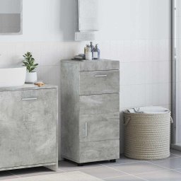 Set dulap baie cu sertar TULUM Gri din beton 37 x 31,5 x 82 cm GartenMobel Dekor