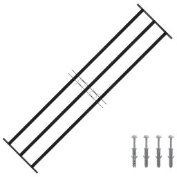 Grila Fereastra Negru 174 x 45 cm Otel vopsit electrostatic GartenMobel Dekor