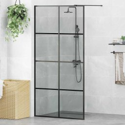 Zid de dus walk-in Negru 100 x 195 cm sticla securizata GartenMobel Dekor