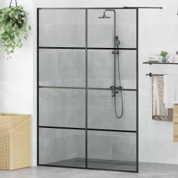 Zid de dus walk-in Negru 140 x 195 cm sticla securizata GartenMobel Dekor