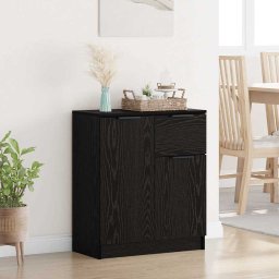 Bufet cu sertar Stejar negru 60 x 30 x 70 cm Lemn compozit GartenMobel Dekor