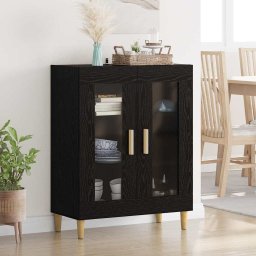 Bufet Stejar Negru 69,5 x 34 x 90 cm Lemn compozit GartenMobel Dekor