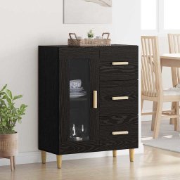 Bufet cu sertar Stejar Negru 69,5 x 34 x 90 cm Lemn compozit GartenMobel Dekor