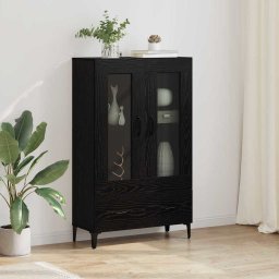 Bufet Stejar Negru 70 x 31 x 115 cm Lemn Ingineresc si Fier GartenMobel Dekor