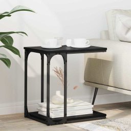Masa laterala Stejar Negru 50 x 35 x 52 cm Lemn compozit GartenMobel Dekor