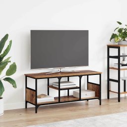 Cabinet TV Lemn Vechi 100 x 35 x 45 cm Lemn Ingineresc si Fier GartenMobel Dekor