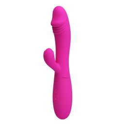 Snappy Vibrator Iepuras Fucsia din Silicon cu 30 de Functii Reincarcabil
