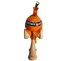 Husa pentru Kendama din PVC, Breloc cu Catarama de Agatare, 12 x 6 cm, Portocaliu