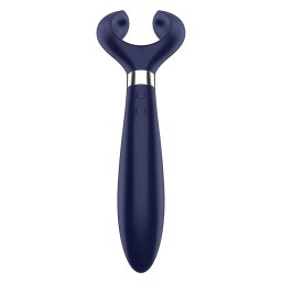 Satisfyer - vibrator pentru cuplu, rechargeabil, rezistent la apă, albastru