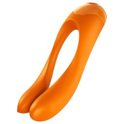 Satisfyer Candy Cane - vibrator dublu, reîncărcabil, waterproof, portocaliu