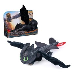 How To Train Your Dragon 2025 - Toothless Hug and Glide, Dragon de pluș interactiv 30 cm, Multicolor, 4 ani+