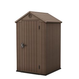 Casuta de gradina, Keter, Maro, 4x4, colectie Darwin, cu podea, cu ventilatie, cu ranforsare metalica