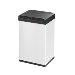 Cos de gunoi din otel inoxidabil alb cu capac batant negru Hailo Big-Box Swing L 35 L