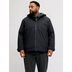 Jack & Jones Plus Jacheta de tranzitie, barbati big size, cu gluga si croiala Regular fit, Negru (SELECTATI MARIMEA: 3XL)