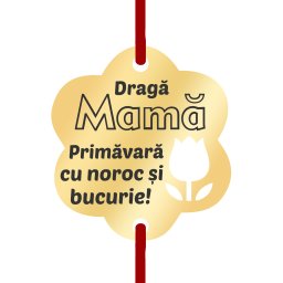 Martisor Bratara Inox Placat Aur 18K Floare Lalea Draga Mama