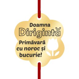 Martisor Bratara Inox Placat Aur 18K Floare Lalea Draga Diriginta