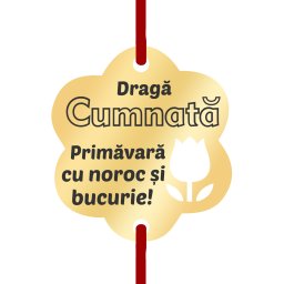 Martisor Bratara Inox Placat Aur 18K Floare Lalea Draga Cumnata