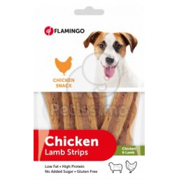 Flamingo Chicken Snack - fâșii de pui și miel 85 g