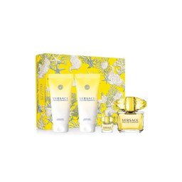Set cadou Versace Yellow Diamond pentru femei EDT 90 + EDT 5 ml + 100 ml loțiune de corp + 100 ml gel de duș
