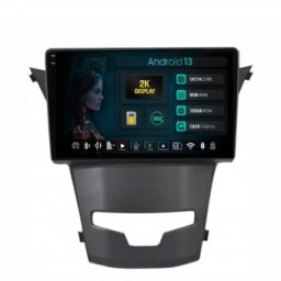 Navigatie 2K Ssangyong Korando (2013-2019) 8GB RAM Android 13 Octacore Slot Sim 4G DSP GPS Wi-FI Carplay Android Auto USB Bluetooth Waze Touchscreen 9.5 Inch