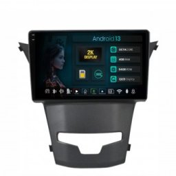 Navigatie 2K Ssangyong Korando (2013-2019) 4GB RAM Android 13 Octacore Slot Sim 4G DSP GPS Wi-FI Carplay Android Auto USB Bluetooth Waze Touchscreen 9.5 Inch