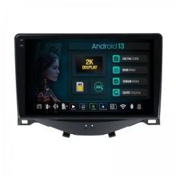 Navigatie 2K Citroen C1 / Peugeot 108 / Toyota AYGO (2014-2022) 8GB RAM Android 13 Octacore Slot Sim 4G DSP GPS Wi-FI Carplay Android Auto USB Bluetooth Waze Touchscreen 9.5 Inch