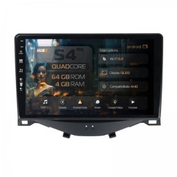 Navigatie Citroen C1 / Peugeot 108 / Toyota AYGO (2014-2022) 4GB RAM Android 13 Quadcore DSP GPS Wi-FI Carplay Android Auto USB Bluetooth Waze Touchscreen 9 inch