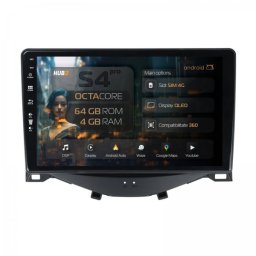 Navigatie Citroen C1 / Peugeot 108 / Toyota AYGO (2014-2022) 4GB RAM Android 13 Octacore Slot Sim 4G DSP GPS Wi-FI Carplay Android Auto USB Bluetooth Waze Touchscreen 9 inch