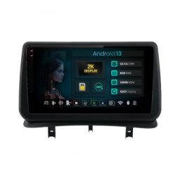 Navigatie 2K Renault Clio 3 (2005-2013) 8GB RAM Android 13 Octacore Slot Sim 4G DSP GPS Wi-FI Carplay Android Auto USB Bluetooth Waze Touchscreen 9.5 Inch