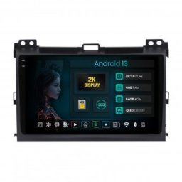 Navigatie 2K Toyota Prado J120 (2002 - 2010) 8GB RAM Android 13 Octacore Slot Sim 4G DSP GPS Wi-FI Carplay Android Auto USB Bluetooth Waze Touchscreen 9.5 Inch